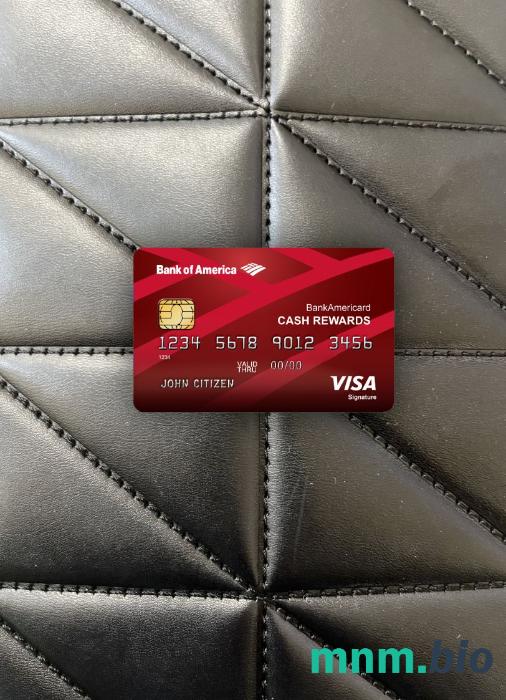 USA bank of America Visa signature card wygląd fotograficzny skan PSD + zdjęcie